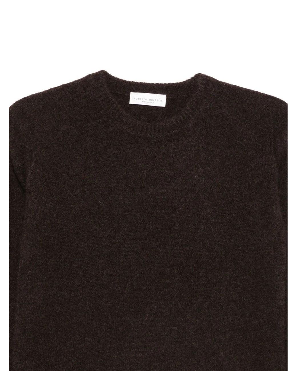 Roberto Collina Black Crew Neck Long Sleeve Pullover
