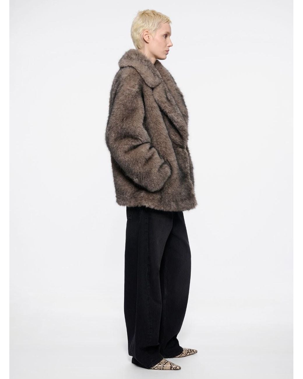 Stand Studio Brown Angelika Faux Fur Coat