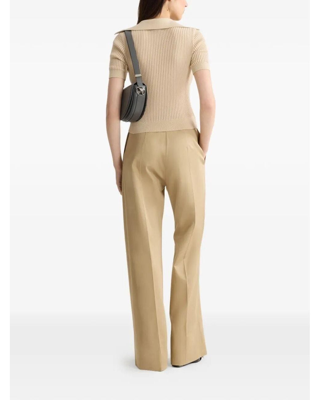 Patou Natural Embroidered Knitted Cotton Polo Shirt