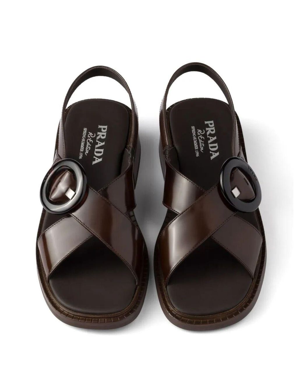 Prada Brown Buckled Sandals