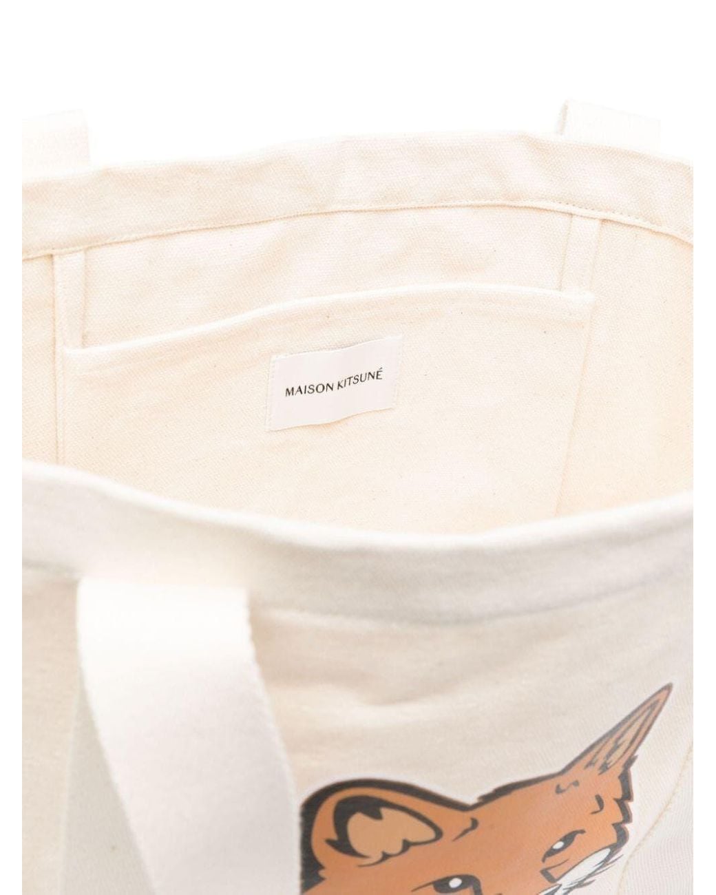 Maison Kitsuné White Chillax Fox Tote Bag