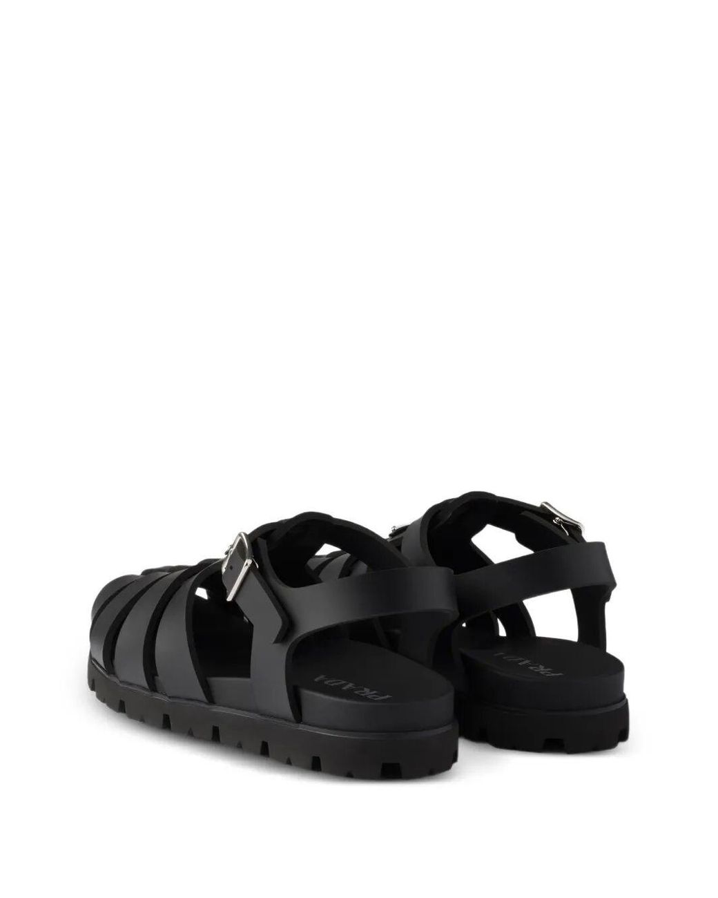 Prada Black Soft Print Sandals For for men