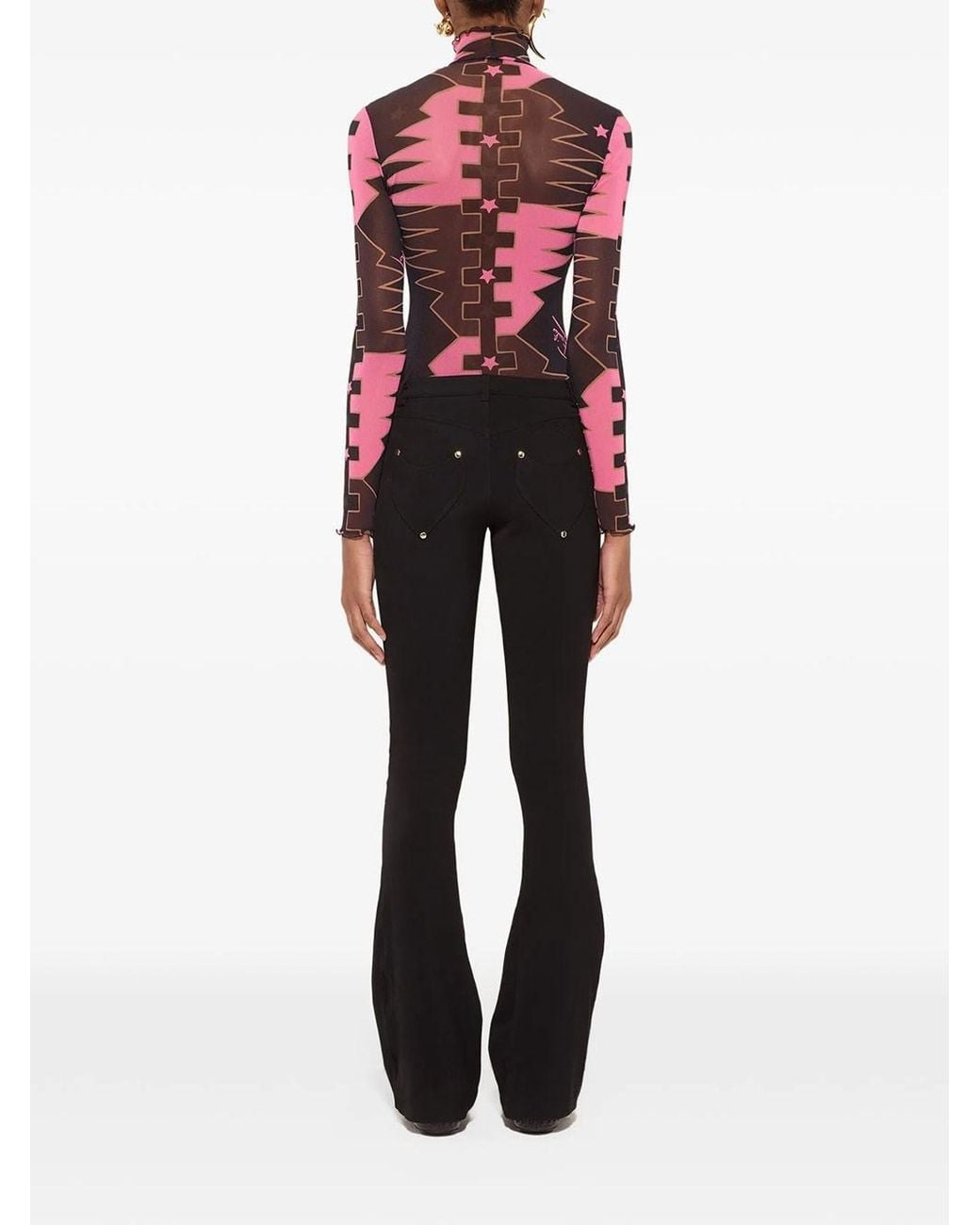 Emilio Pucci Red High-Neck Tulle Top