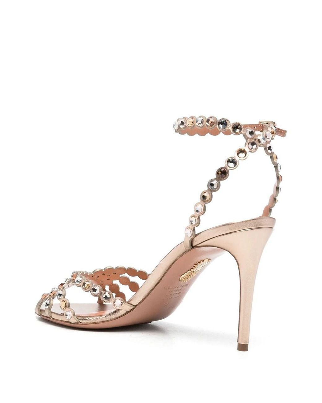 Aquazzura Metallic Tequila 85 Sandals With Stones