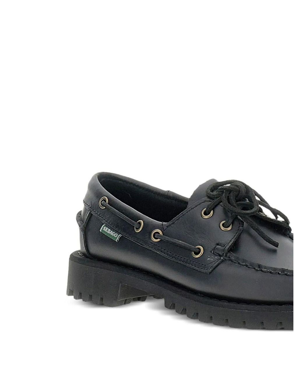 Sebago Black Ranger Waxy Leather Loafers