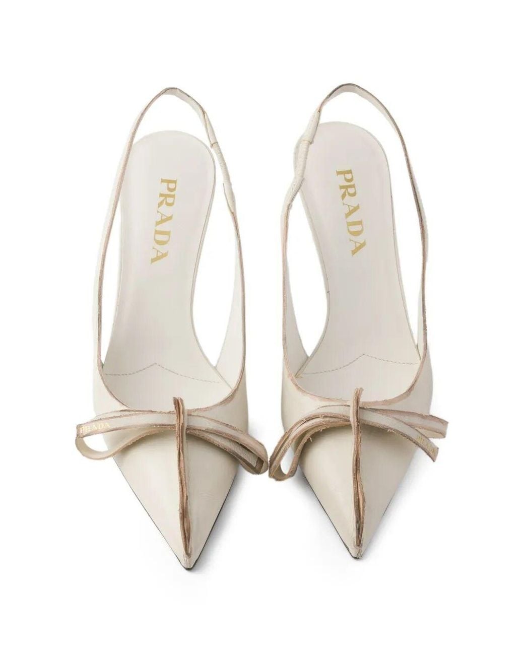 Prada Metallic Antiqued Leather Slingback Pumps