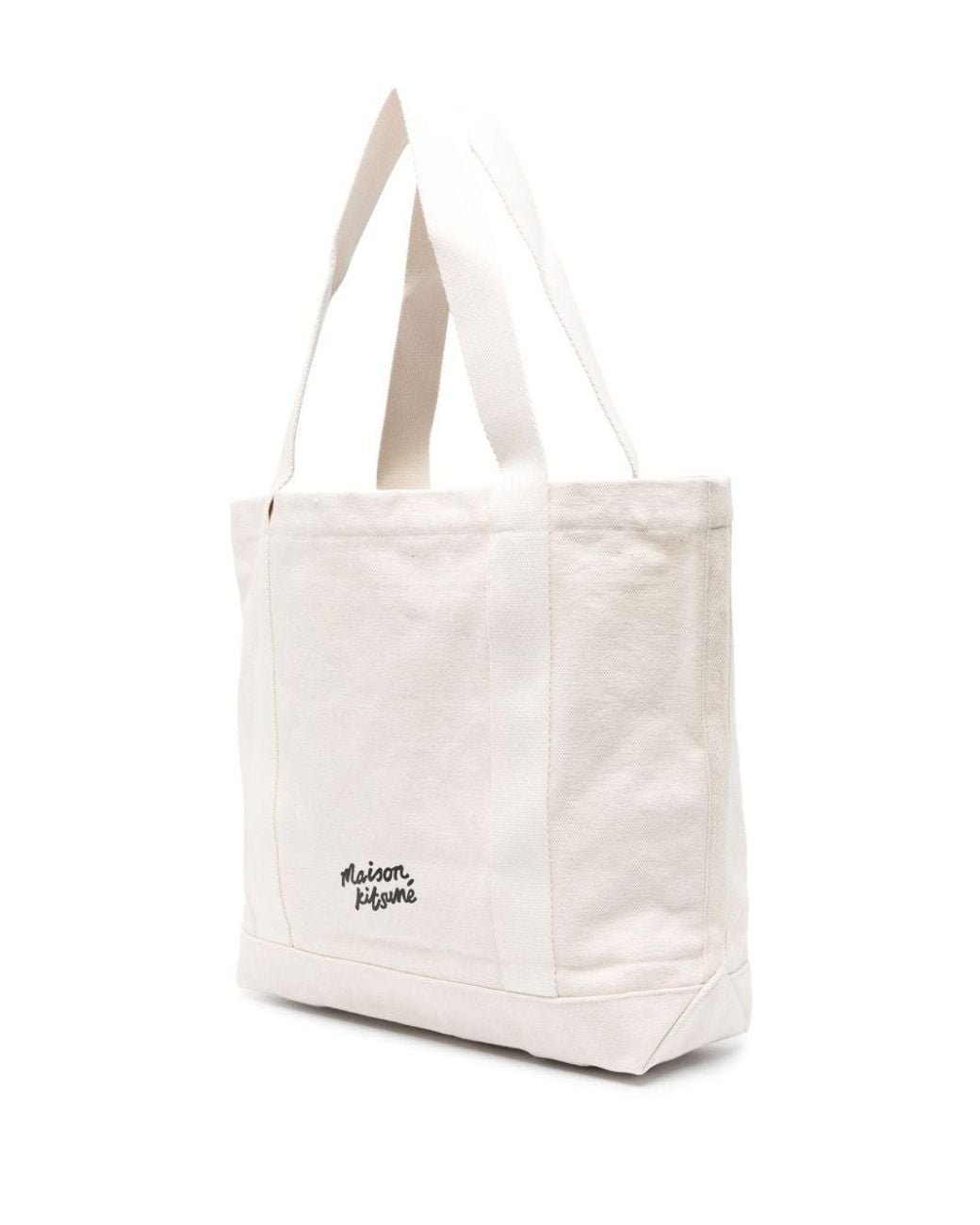 Maison Kitsuné White Chillax Fox Tote Bag