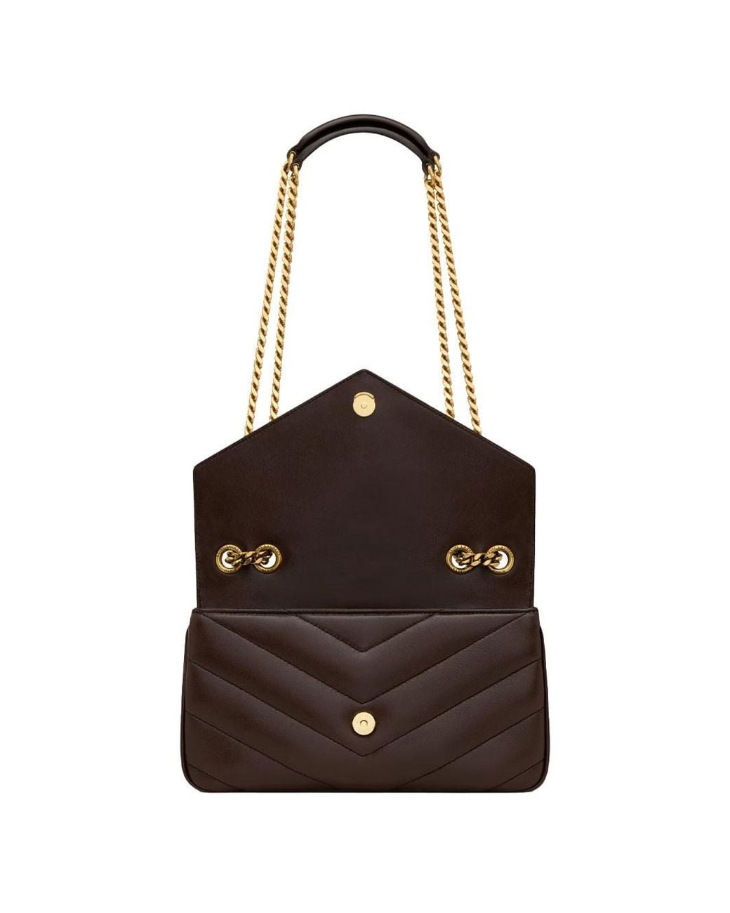Saint Laurent White Small Quilted Calfskin Loulou Bag