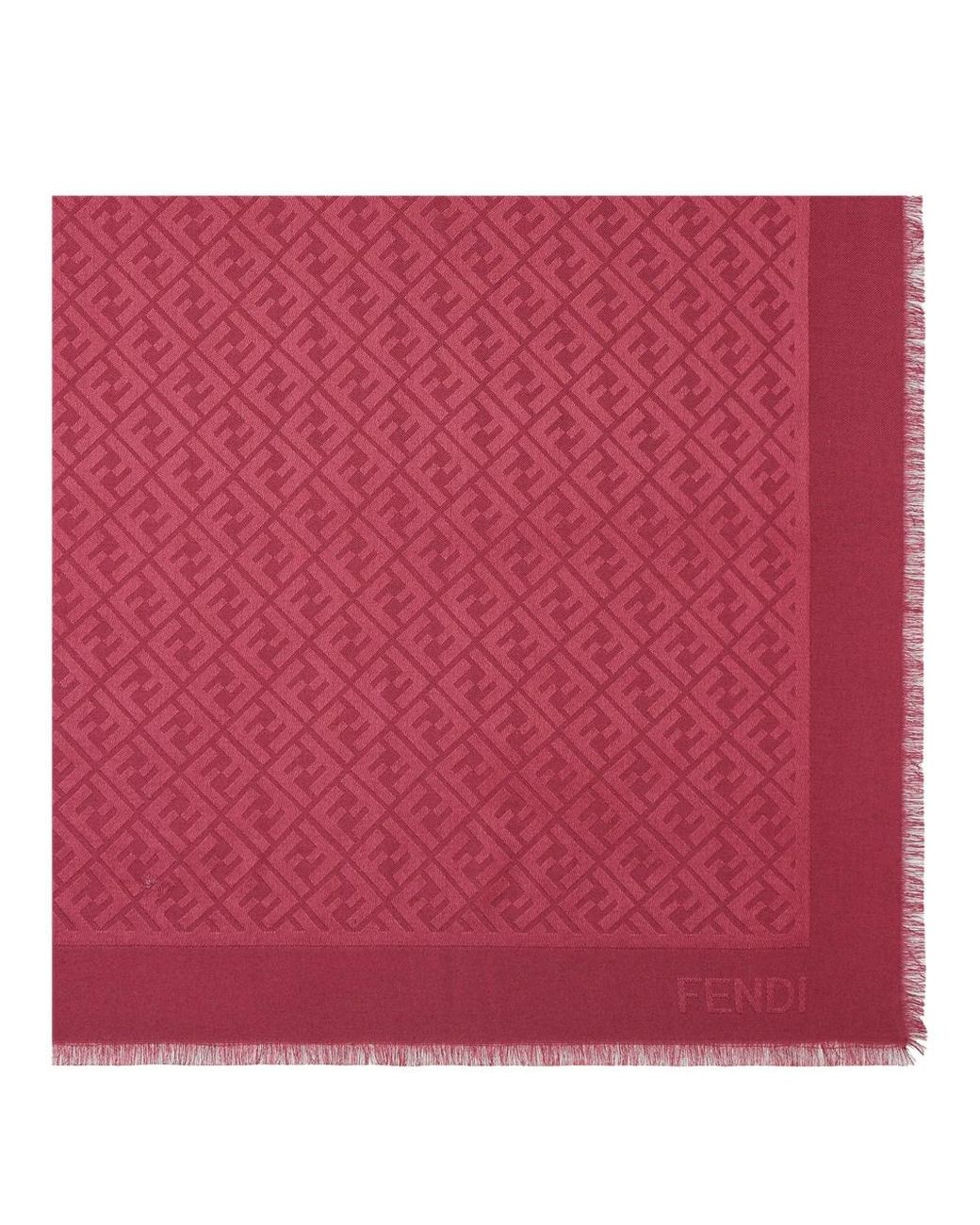 Fendi Red Silk And Wool Shawl