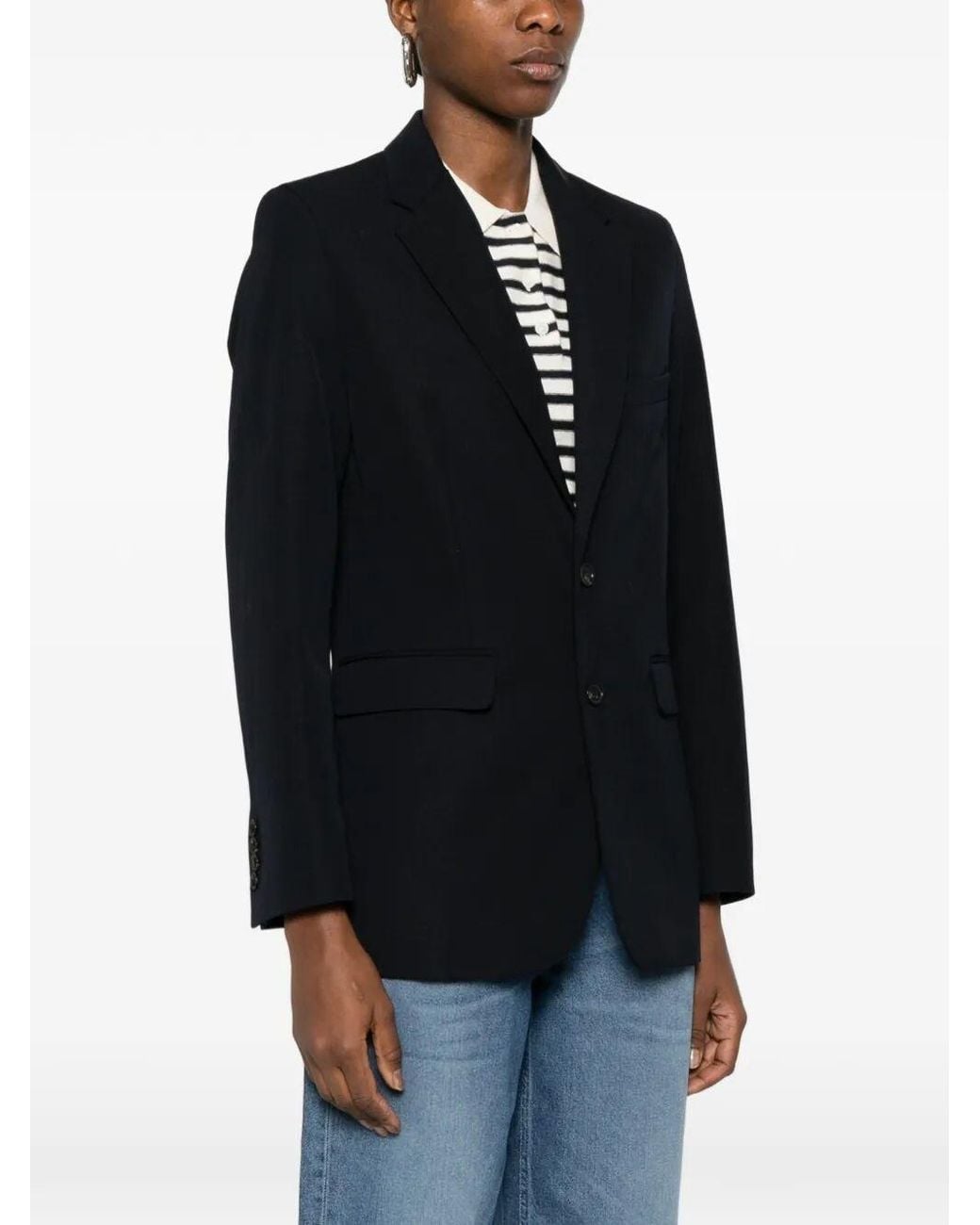 A.P.C. Black Single-Breasted Wool Blend Blazer for men