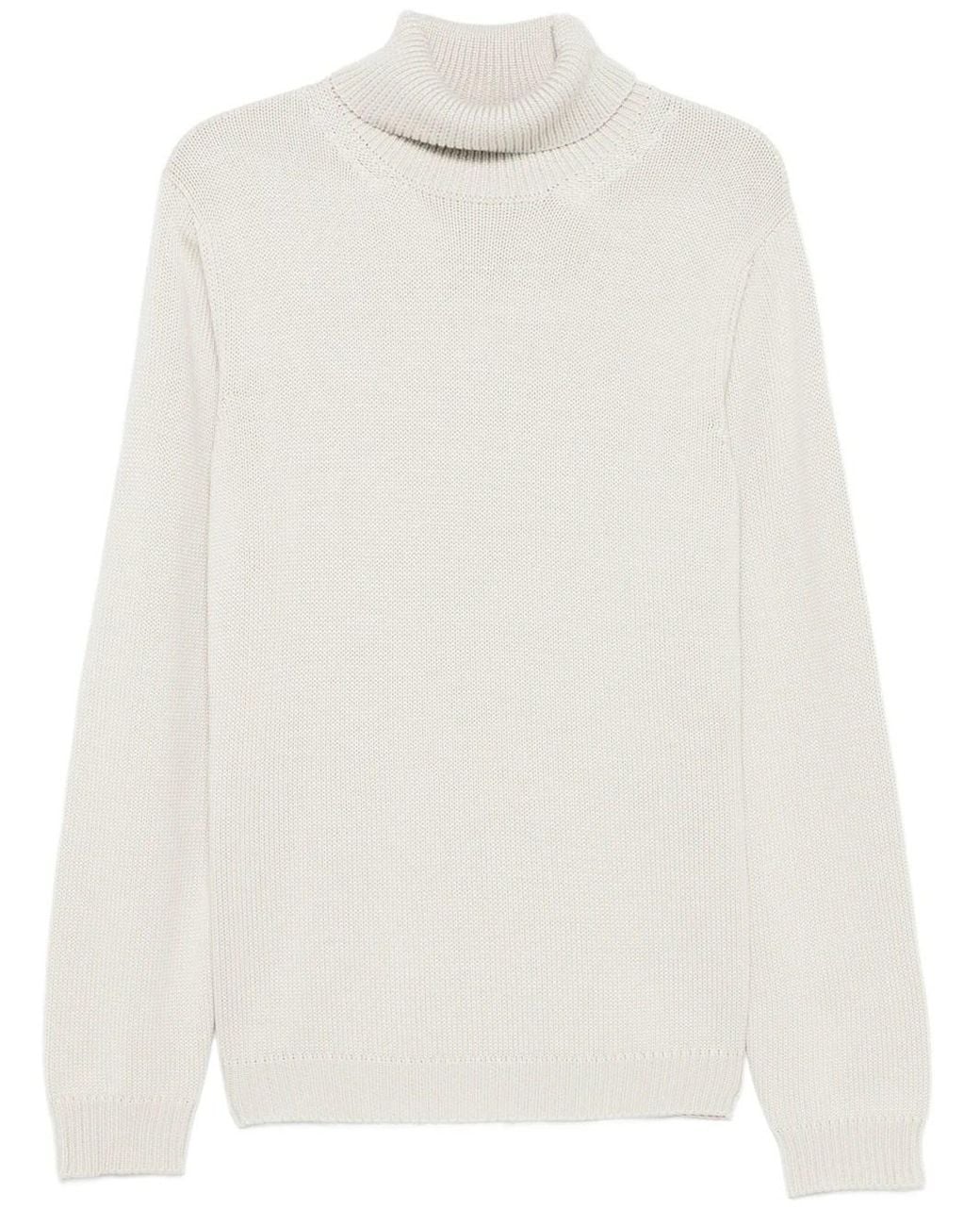 Roberto Collina White Turtleneck Sweater for men