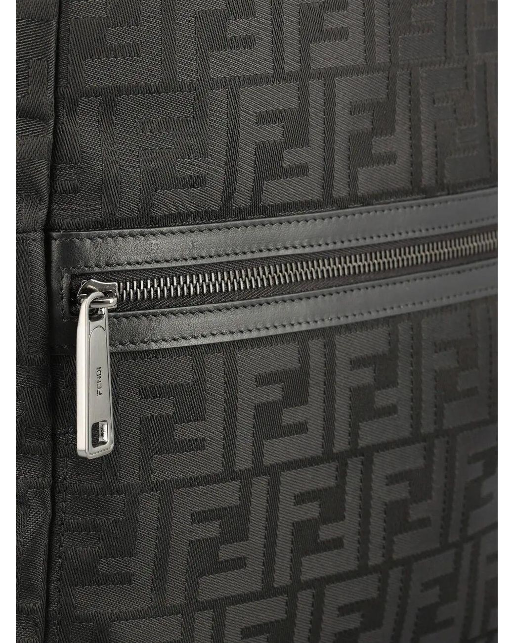 Fendi Black Lui Ff Nylon Backpack for men