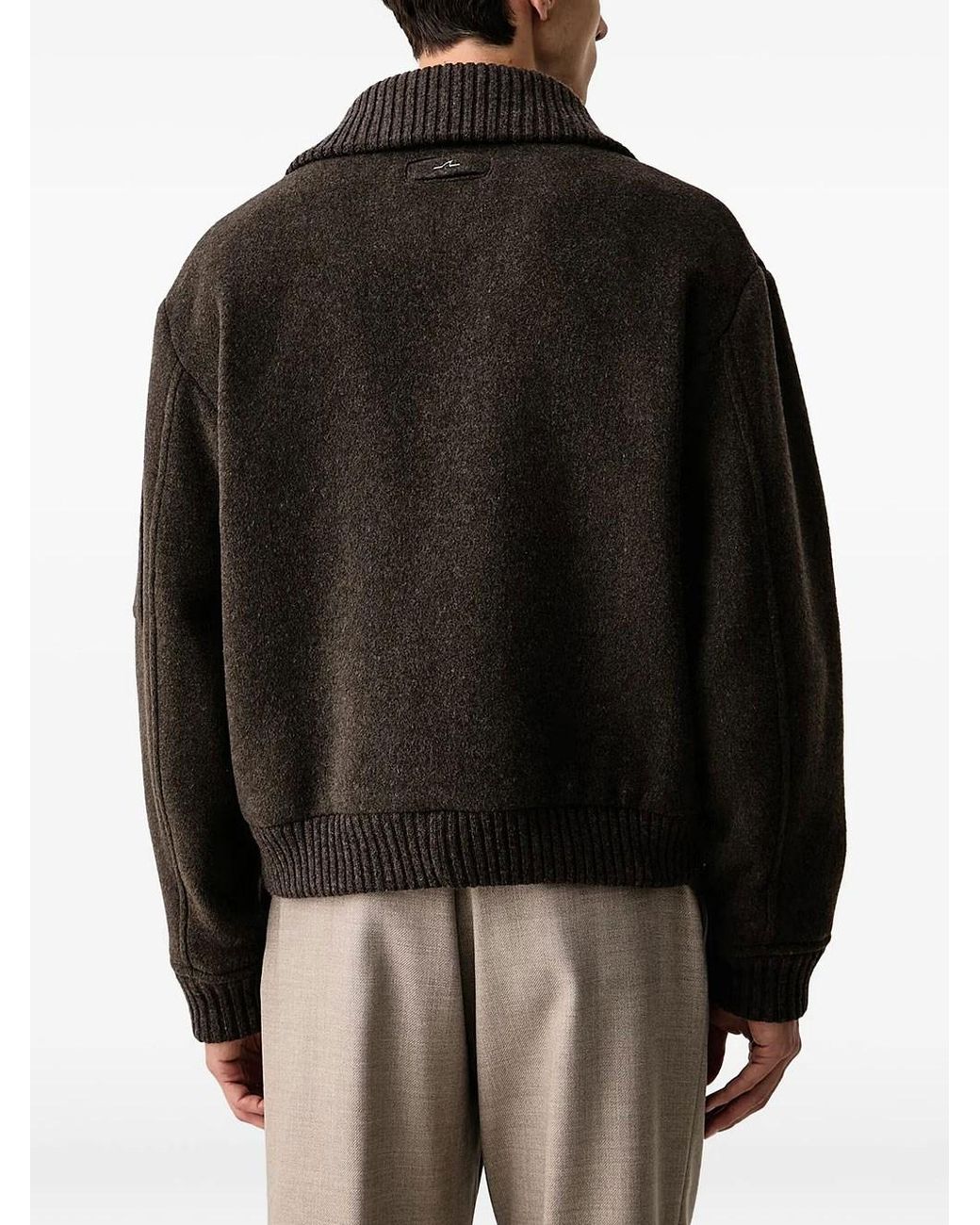 Paul & Shark Gray Wool And Cashmere Bomber for men