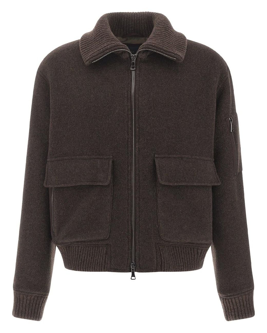 Paul & Shark Gray Wool And Cashmere Bomber for men