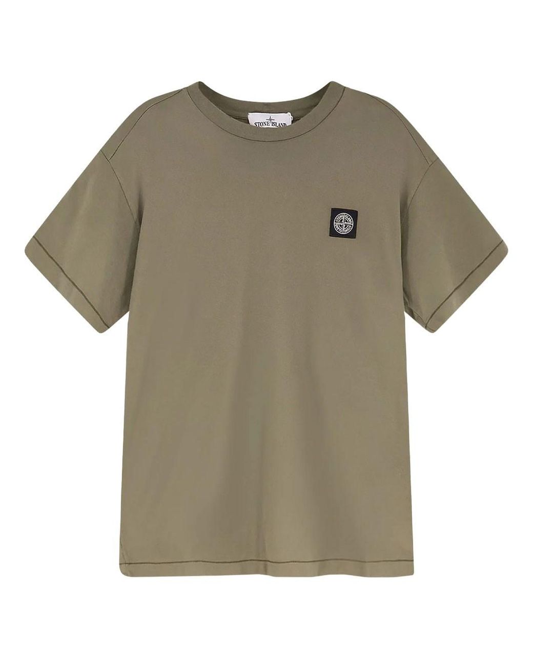 Stone Island Green Slim Fit T-Shirt With Compass Badge for men