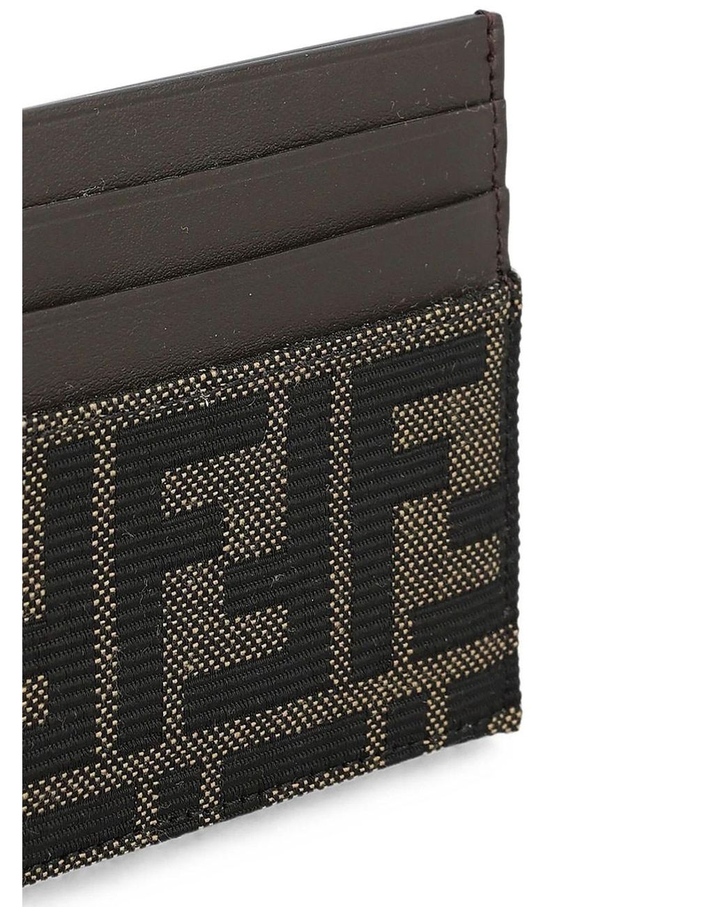 Fendi Multicolor Portacarte Ff Jacquard Zucca E Pelle for men