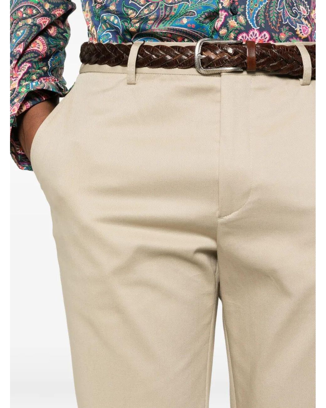 Etro Natural "Roma" Flat Front Trouser for men