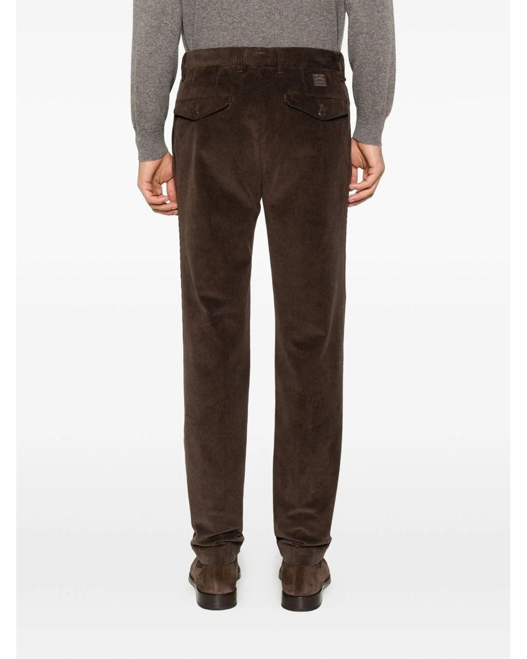 Incotex Black Ribbed Ducal Trousers for men