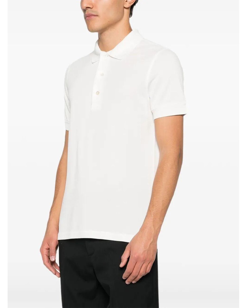 Tom Ford White Cotton Polo Shirt for men