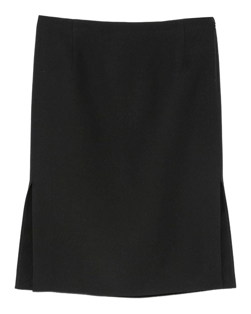 Fendi Black Wool And Silk Pencil Skirt By