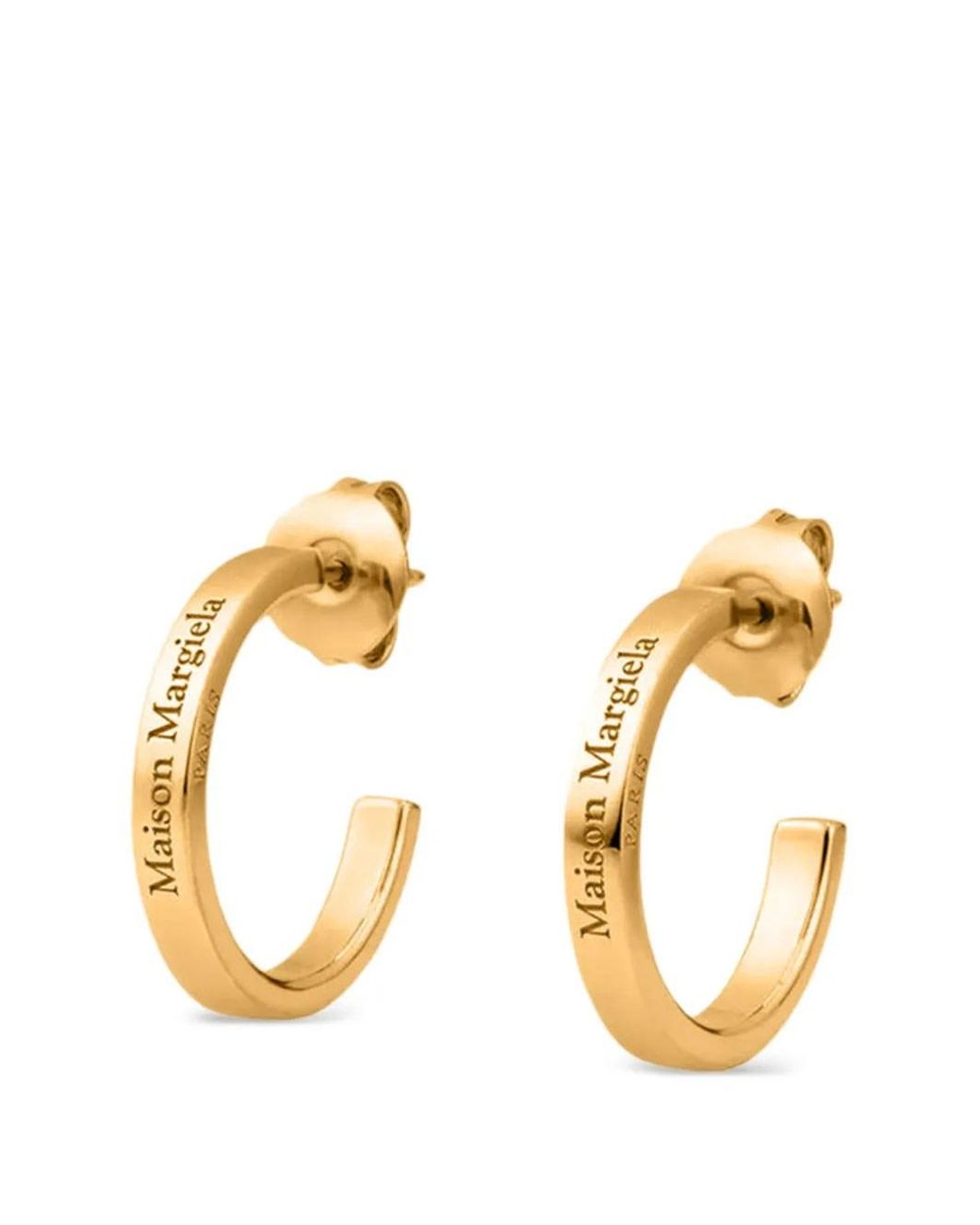 Maison Margiela Metallic Sterling Logo Earrings
