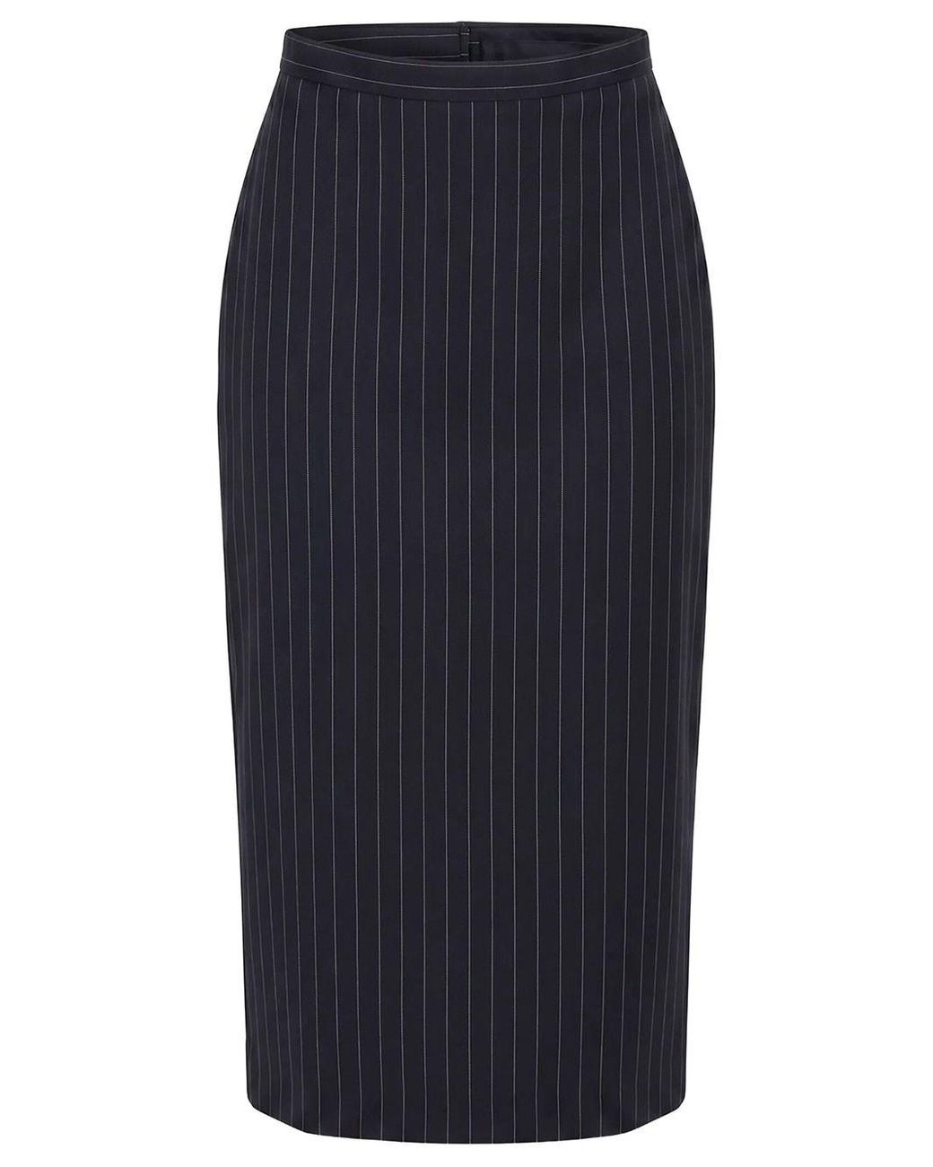 Givenchy Blue Midi Striped Wool Skirt