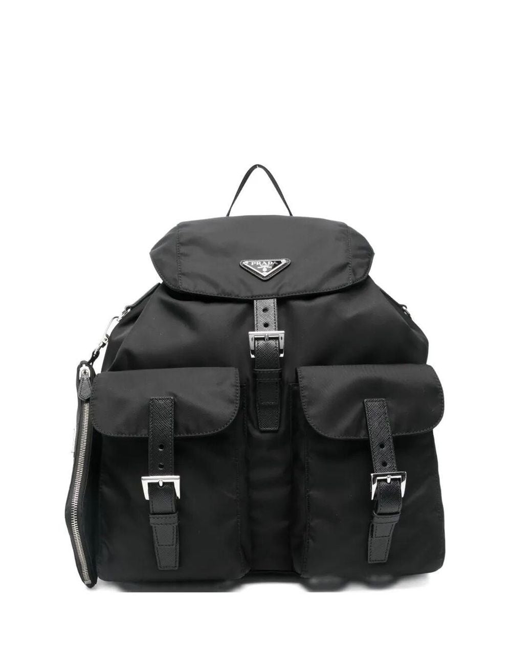 Prada Black Medium Re-Nylon Backpack With Pouch Bags