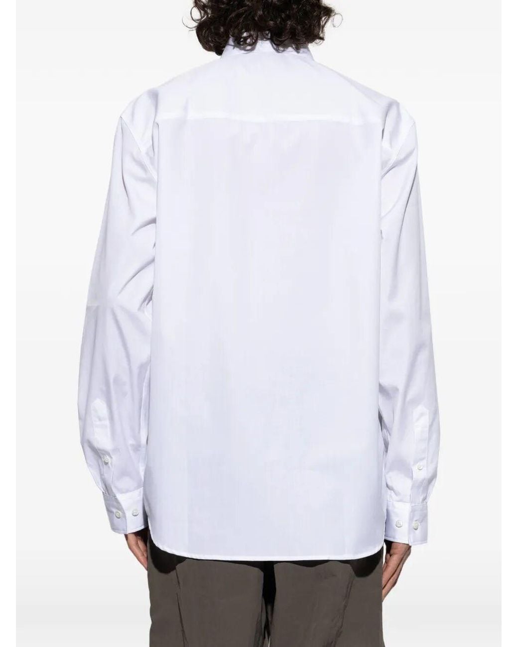 Dries Van Noten White Caper Cotton Poplin Shirt for men