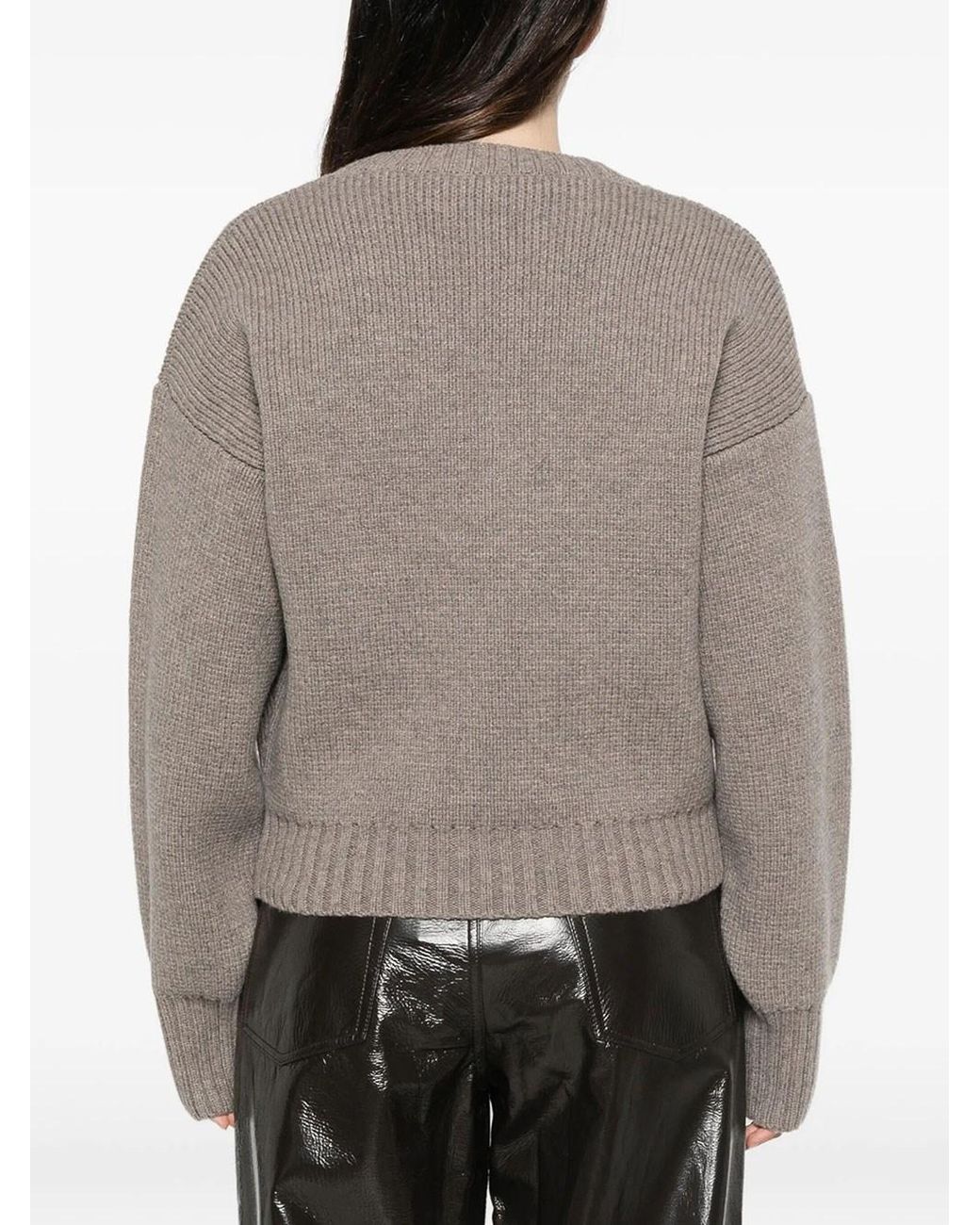 Rohe Brown Sculptural V-Neck Sweater