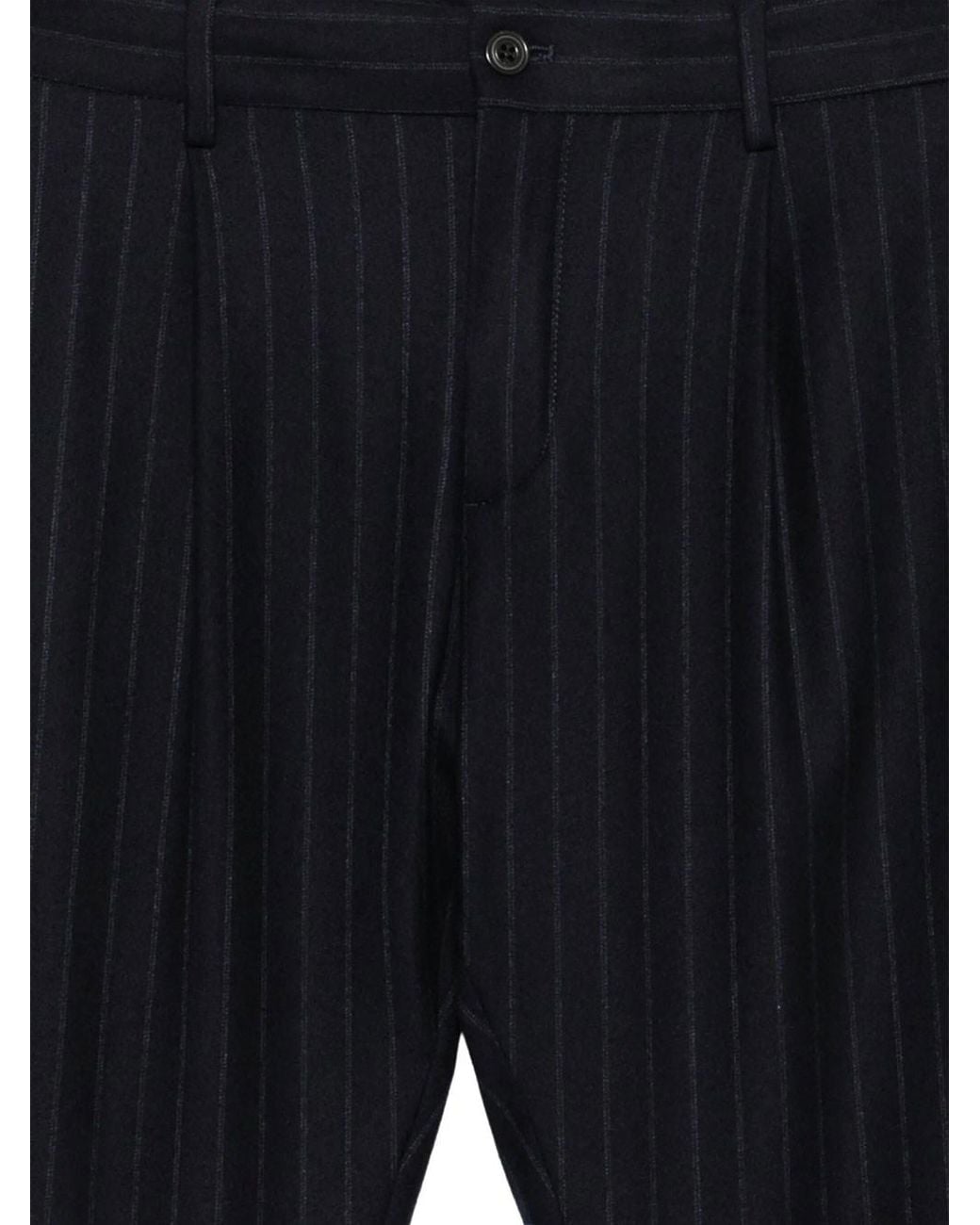 Paul & Shark Blue Lucca Pinstriped Wool Trousers for men