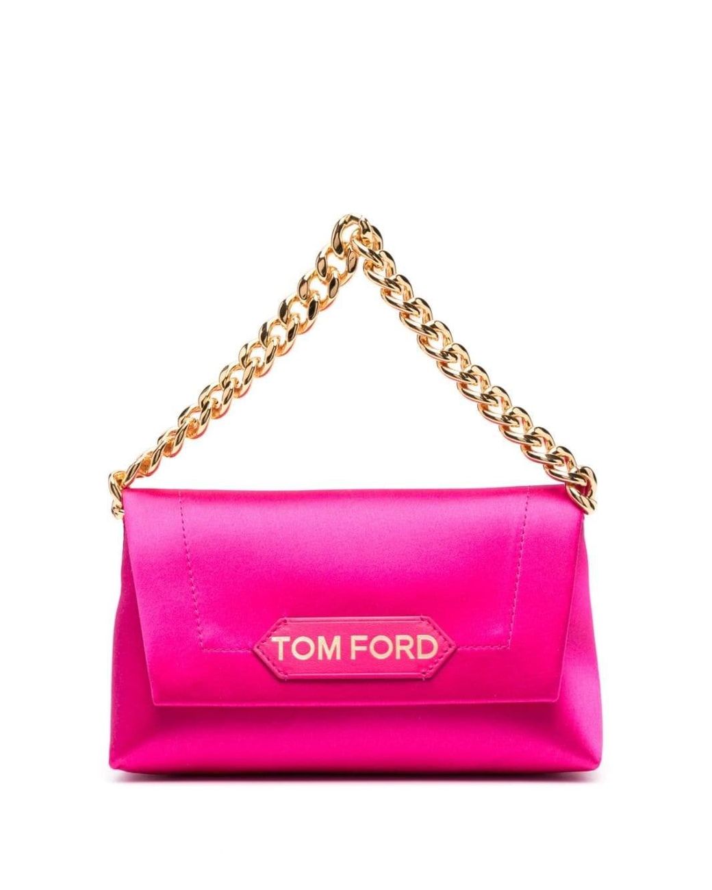 Tom Ford Mini Chain Satin Shoulder Bag in Pink | Lyst UK