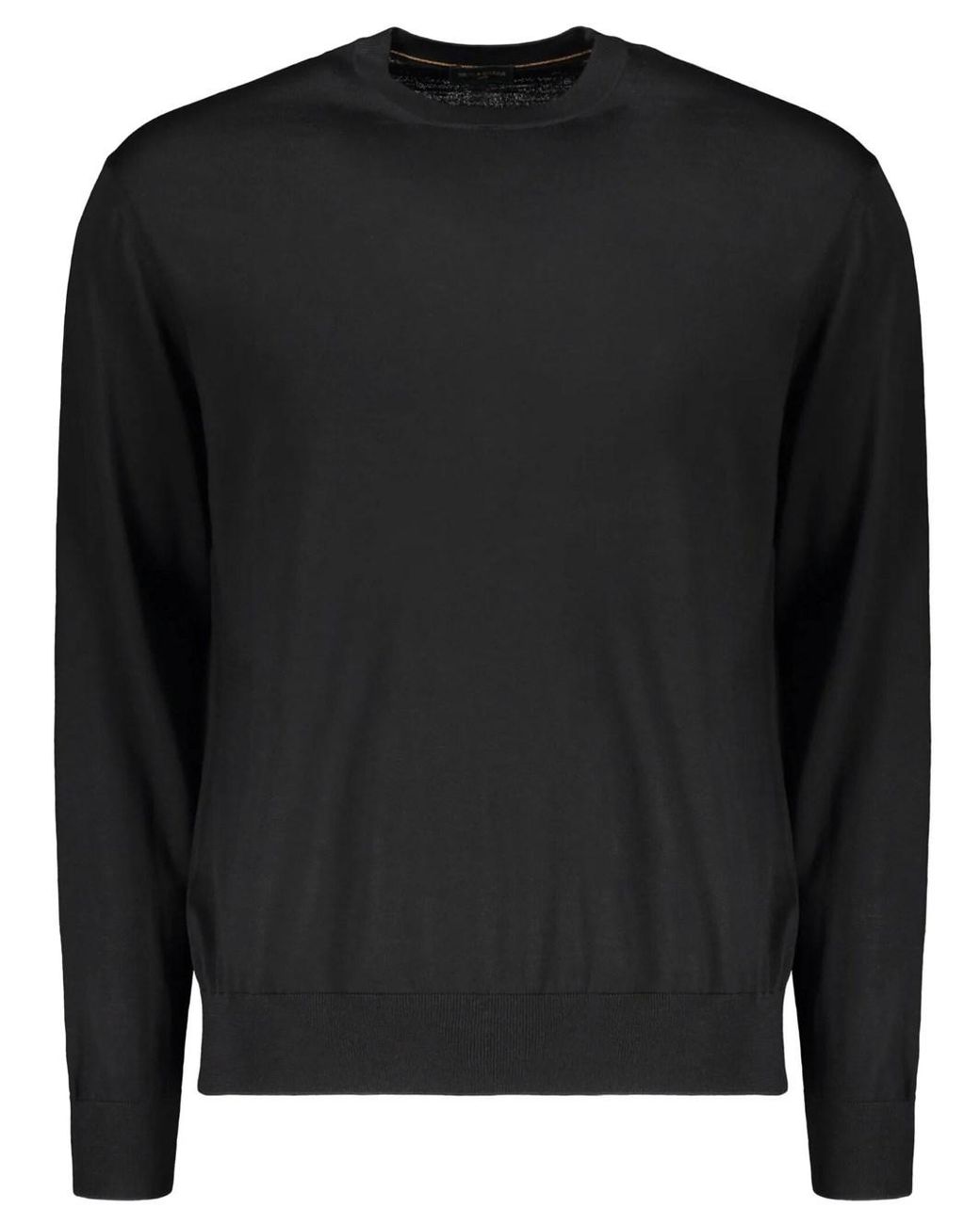 Paul & Shark Black Solid Crew Neck Sweater for men