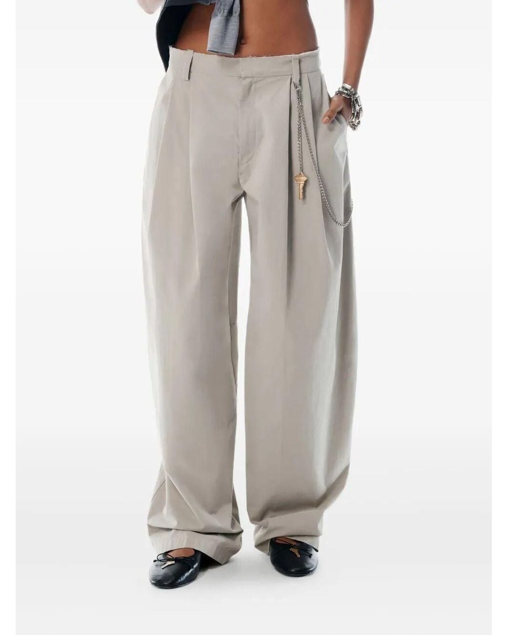 Alexander Wang White Mid-Rise Trousers