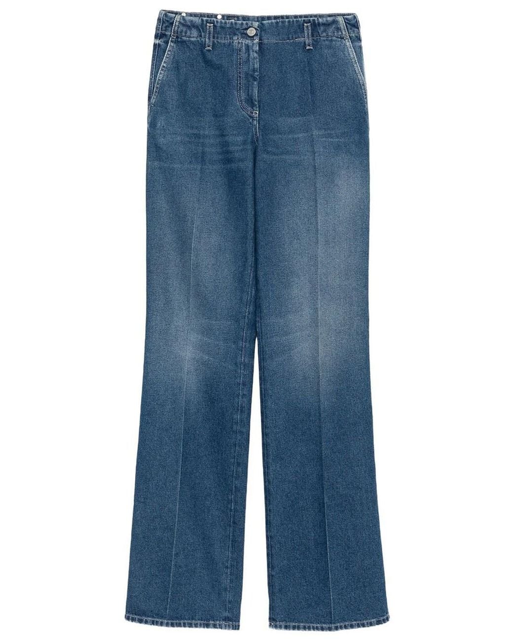 Dries Van Noten Blue Fitted Jeans With Flared Leg