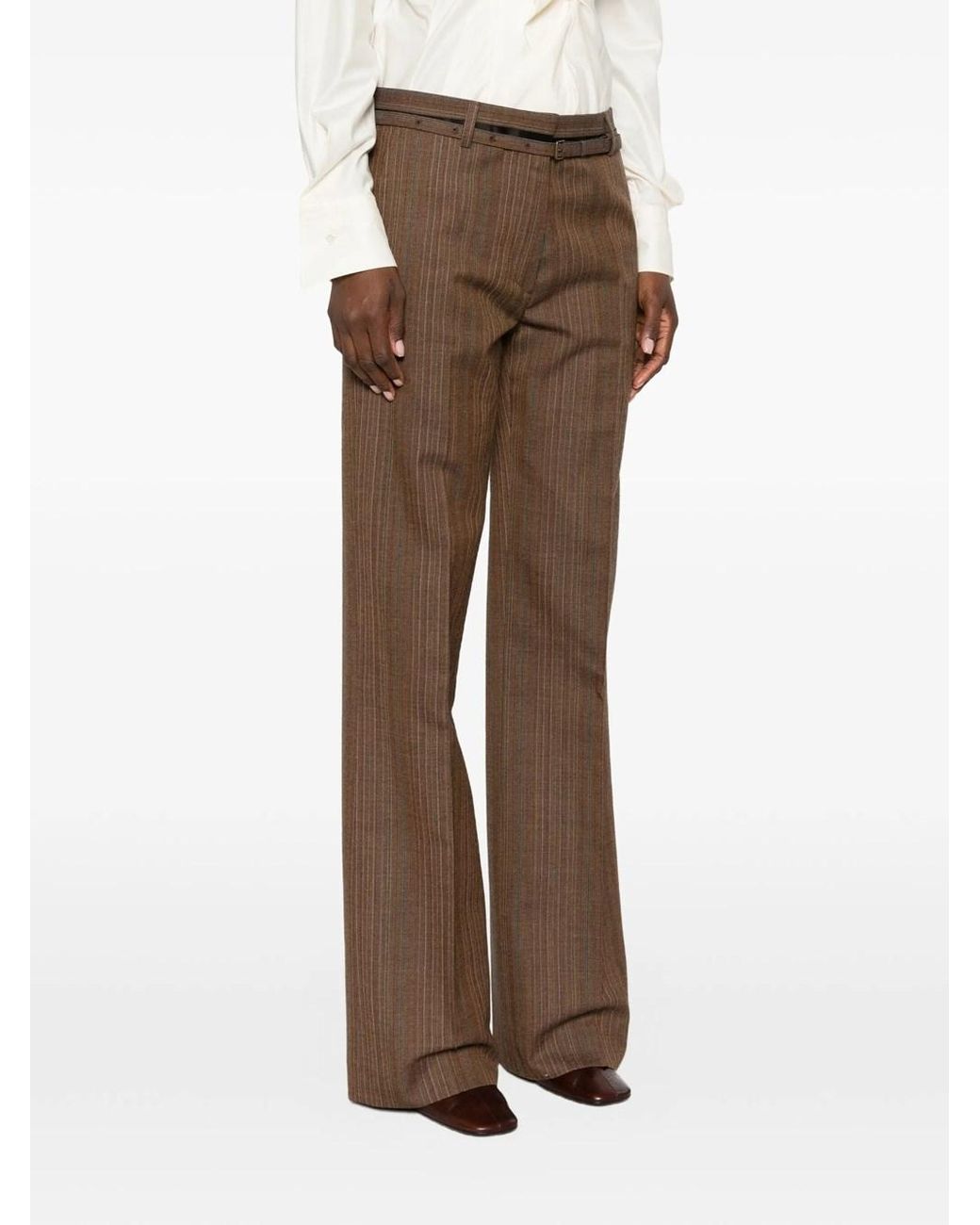 Dries Van Noten Brown Slim Fitted Slightly Flaired Trousers
