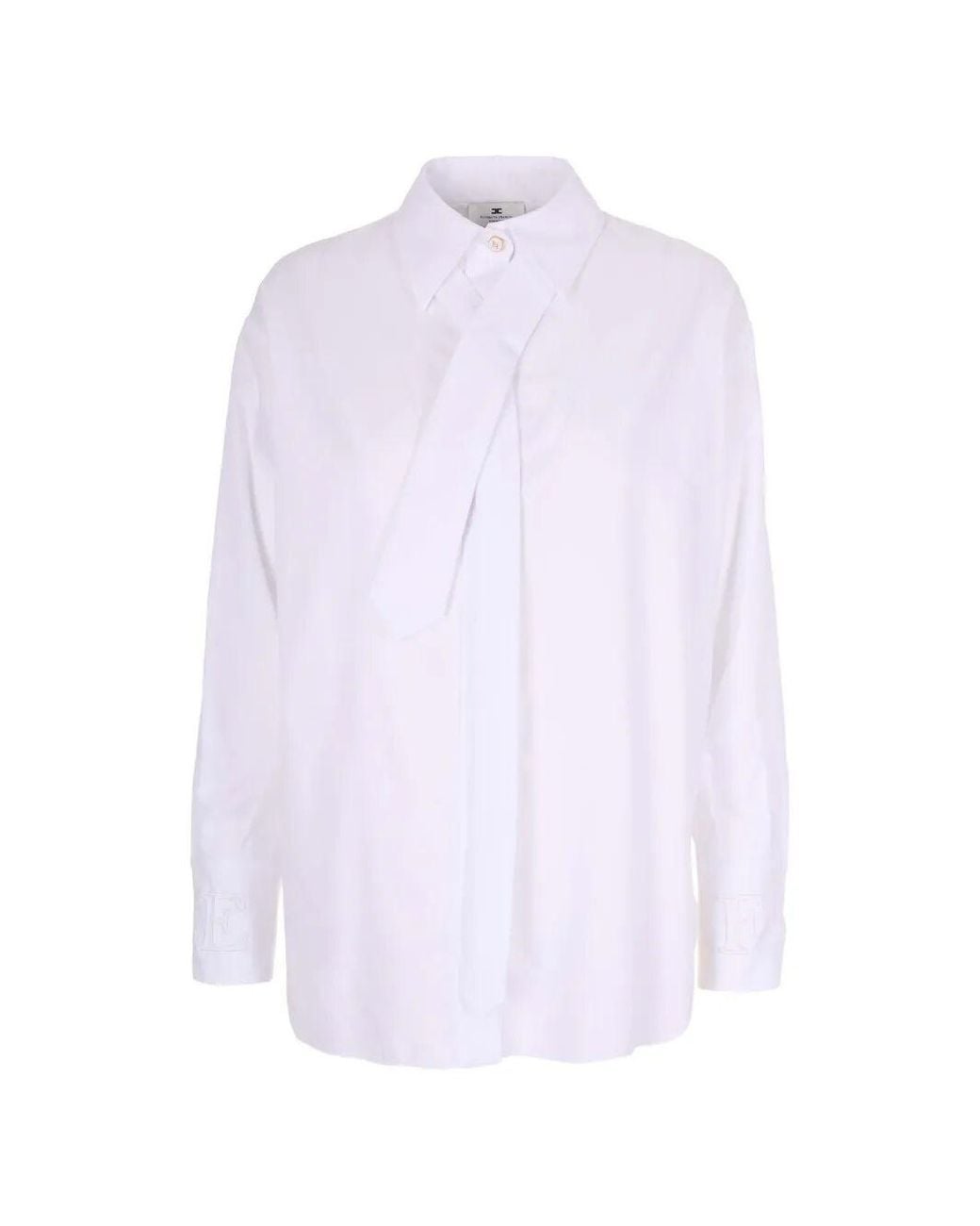 Elisabetta Franchi White Tie-Cuff Shirt