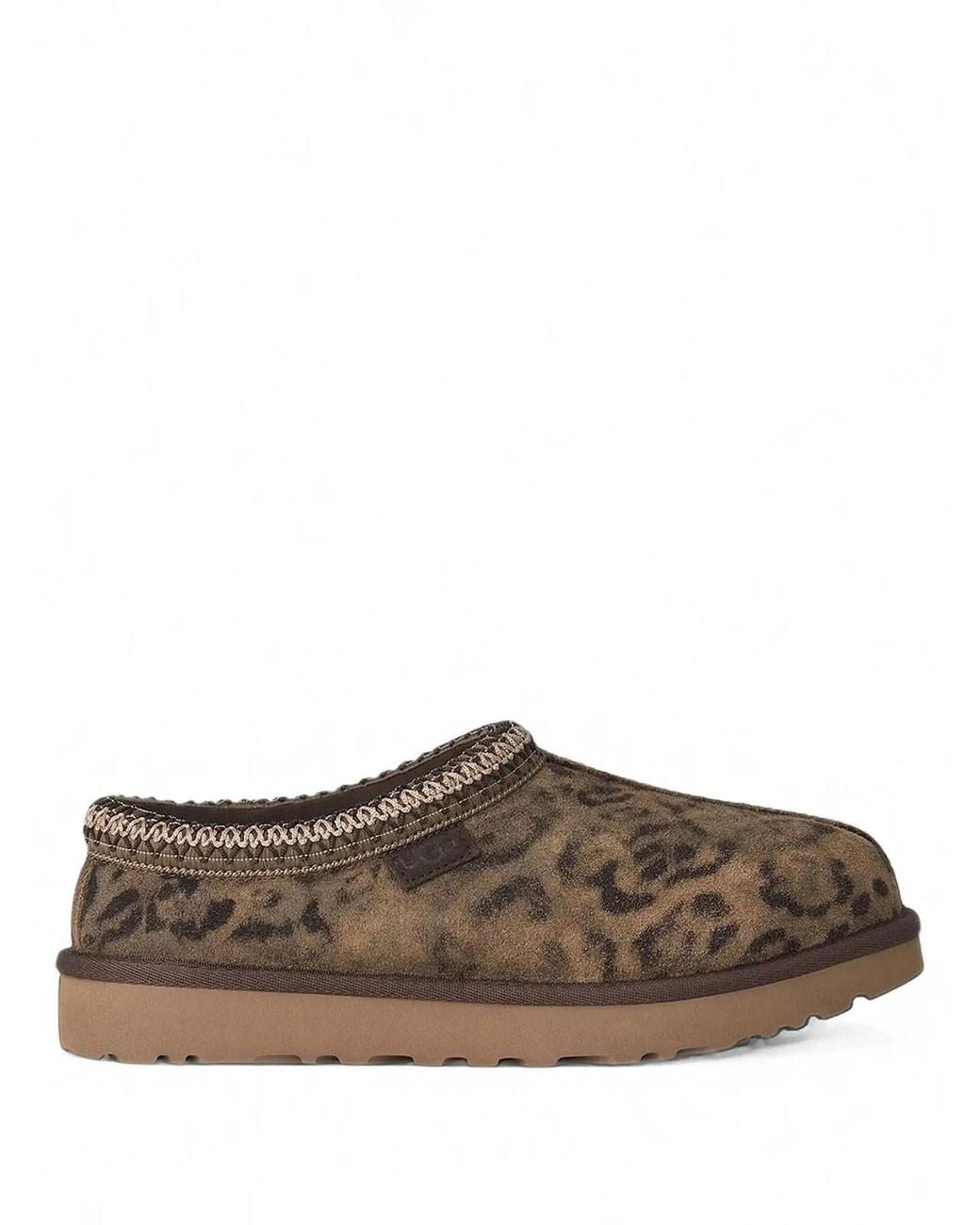 Ugg Brown Tasman Spotted Animal-print Suede Slippers