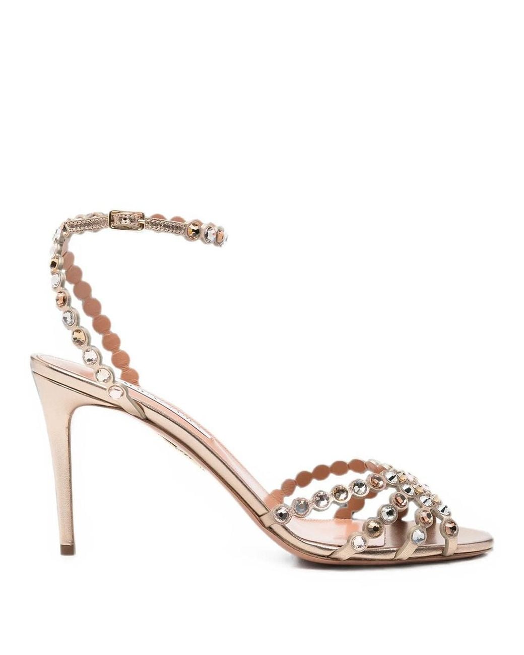 Aquazzura Metallic Tequila 85 Sandals With Stones