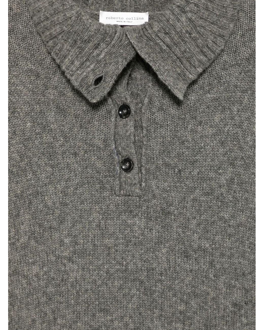 Roberto Collina Gray Sweater With Buttoned Collar