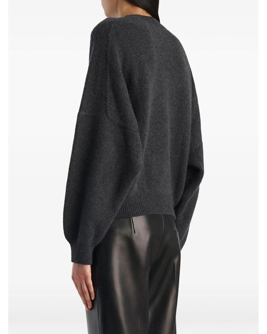 Khaite Black Charcoal Solid Crew Neck Sweater