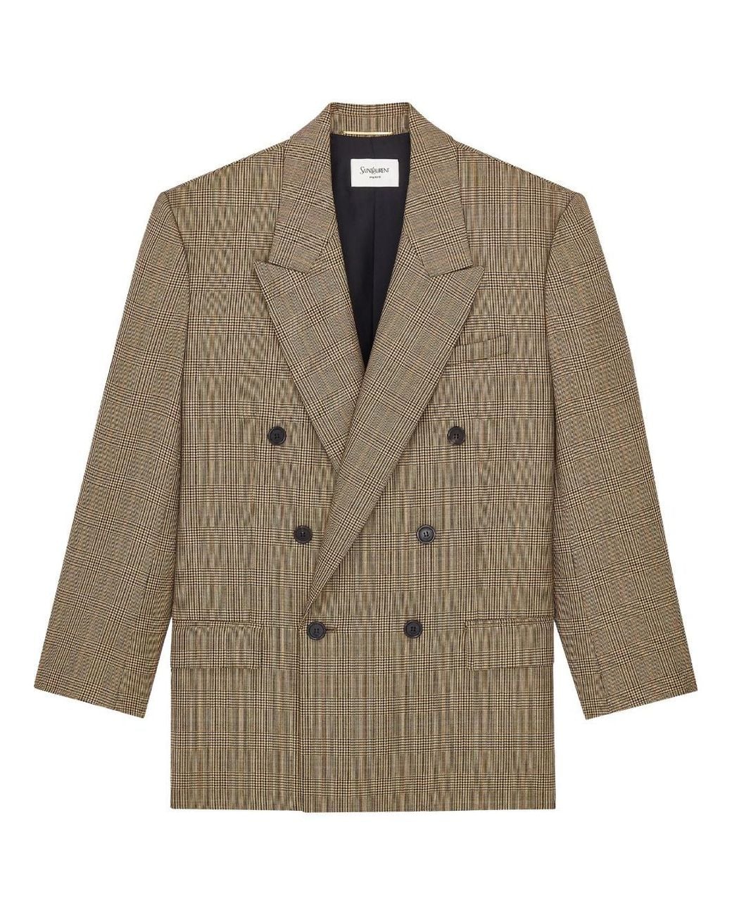 Saint Laurent Brown Double-Breasted Jacket