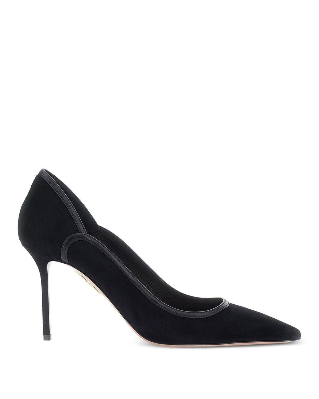Aquazzura Black Plush 85 Suede Pumps