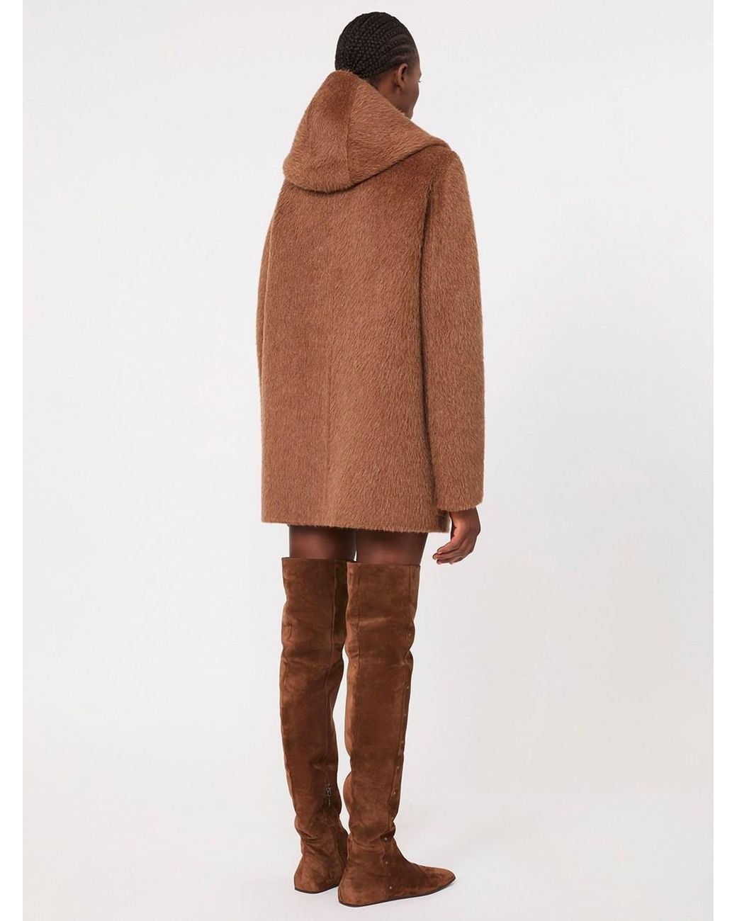 Max Mara Brown Short Camel And Mohair Coat