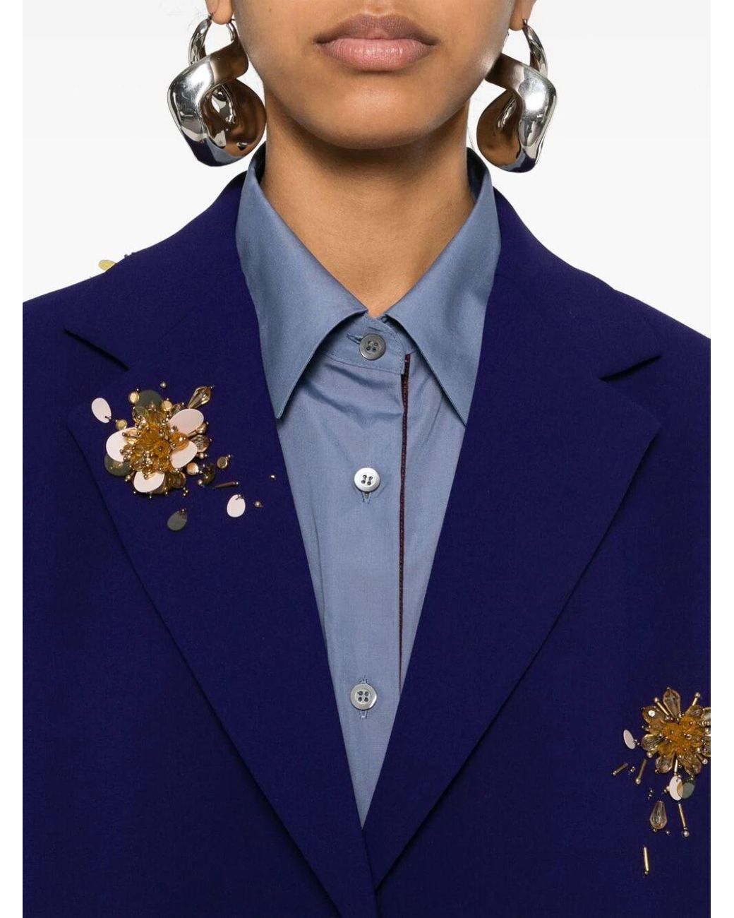 【関税込み】DRIES VAN NOTEN BIRDY' BLAZER Dries Van Noten Birdy Jacket in Blue | Lyst UK