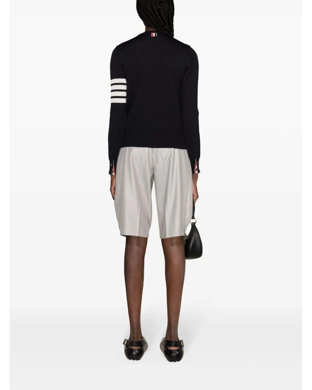 Thom Browne Black Wool 4-Bar Relaxed Pullover