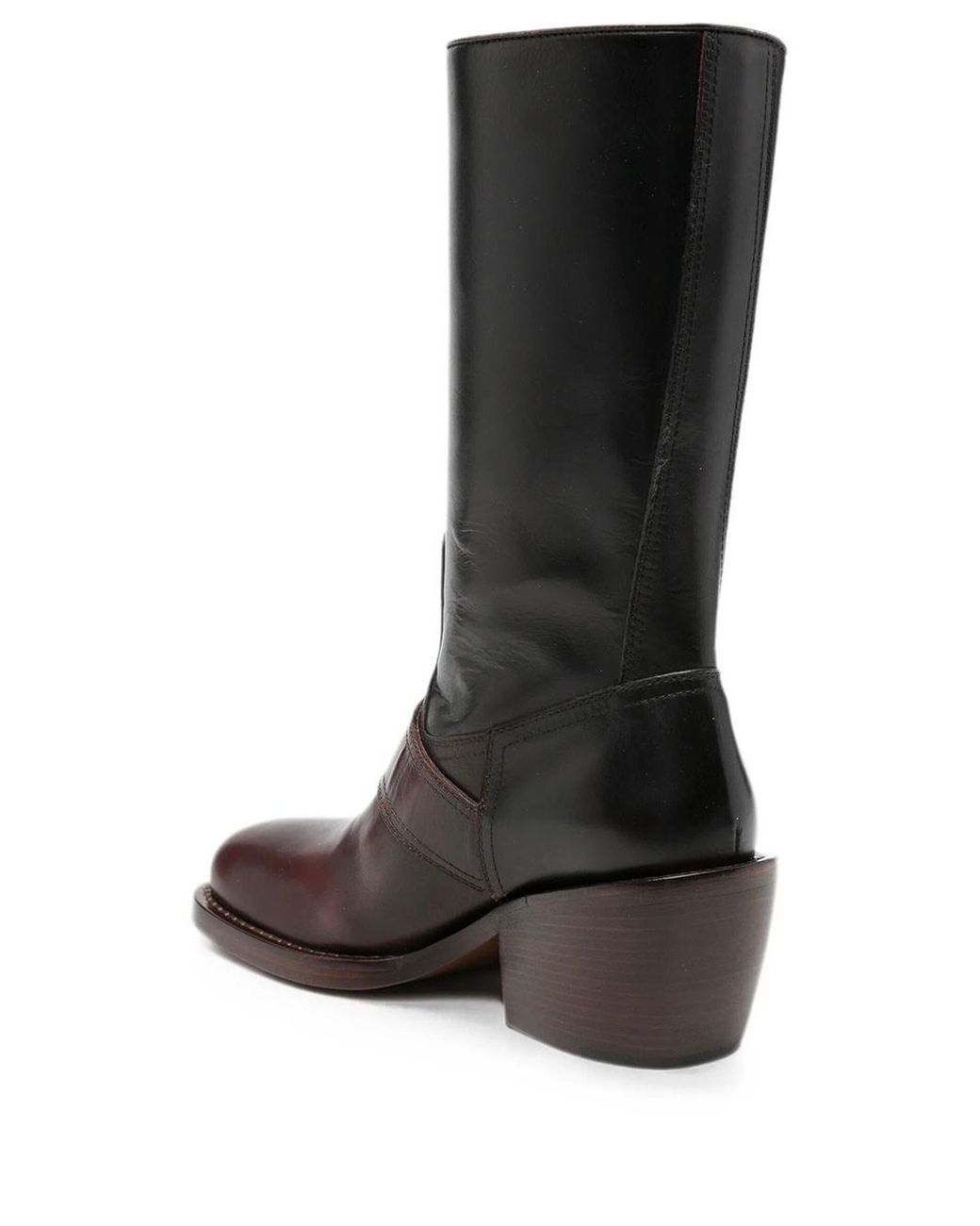 Dries Van Noten Brown Color Block Boots