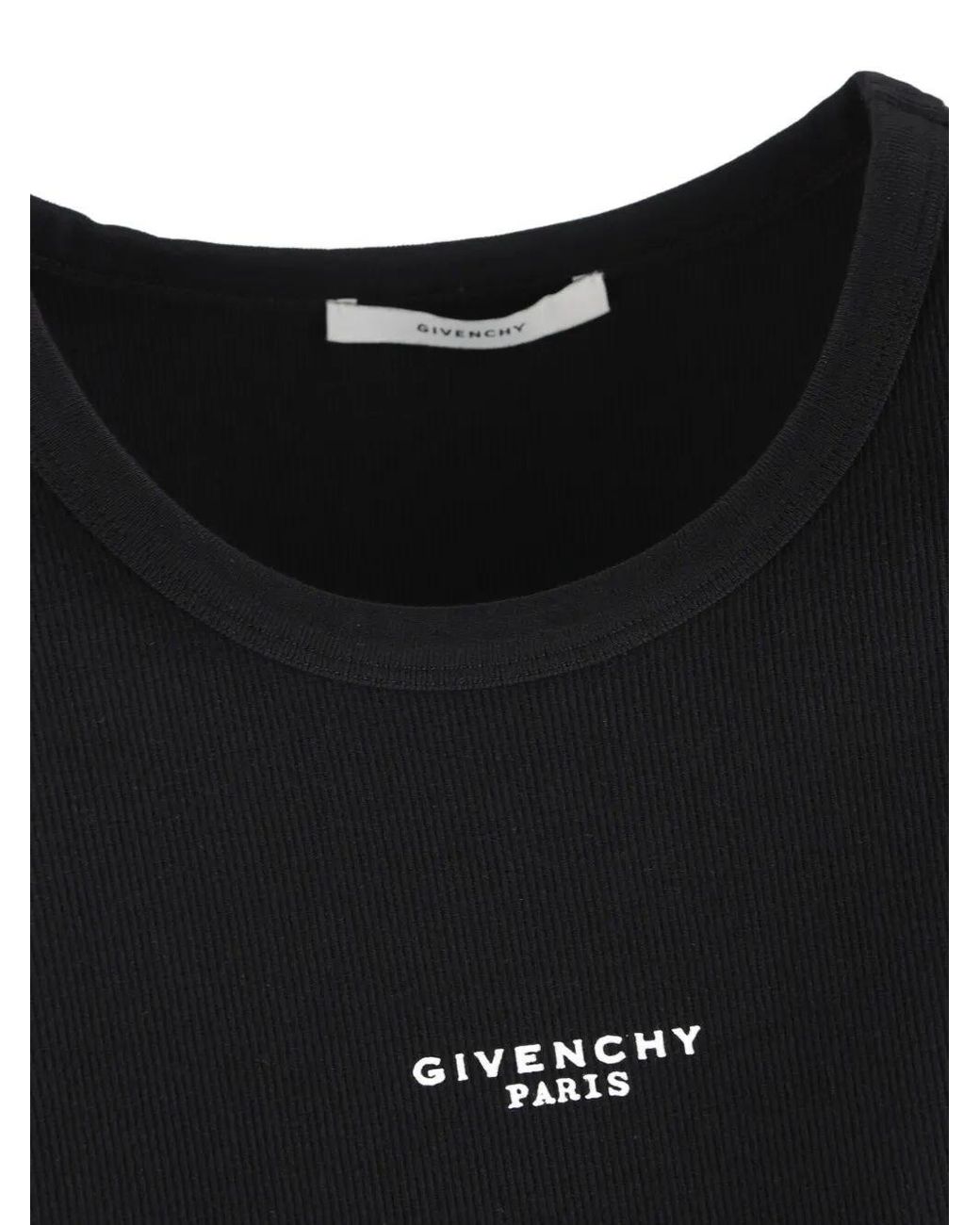 Givenchy Black Paris Cotton Tank Top