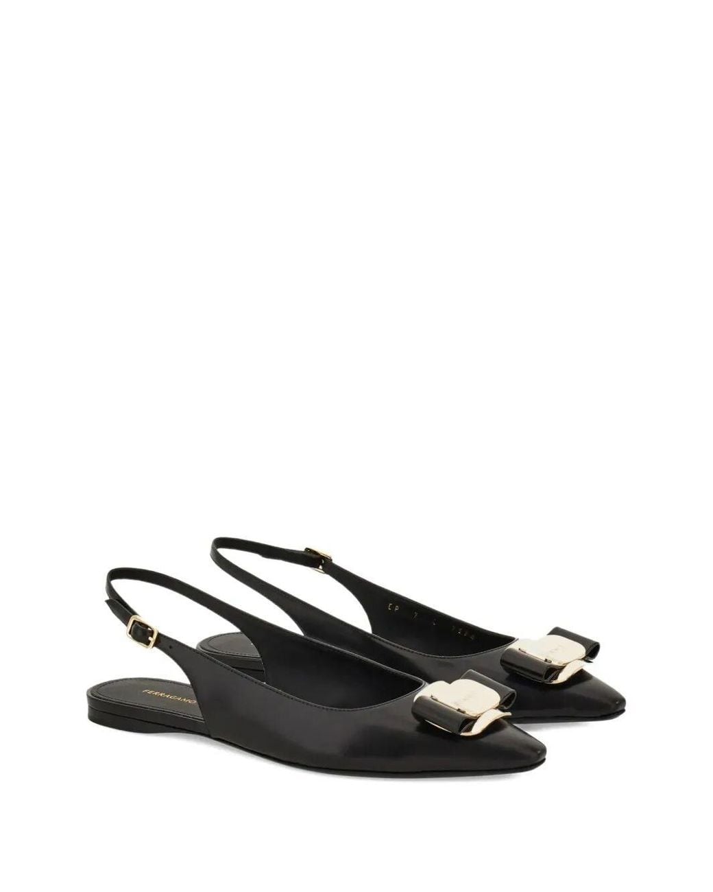 Ferragamo White Zelmy Leather Flat Slingback