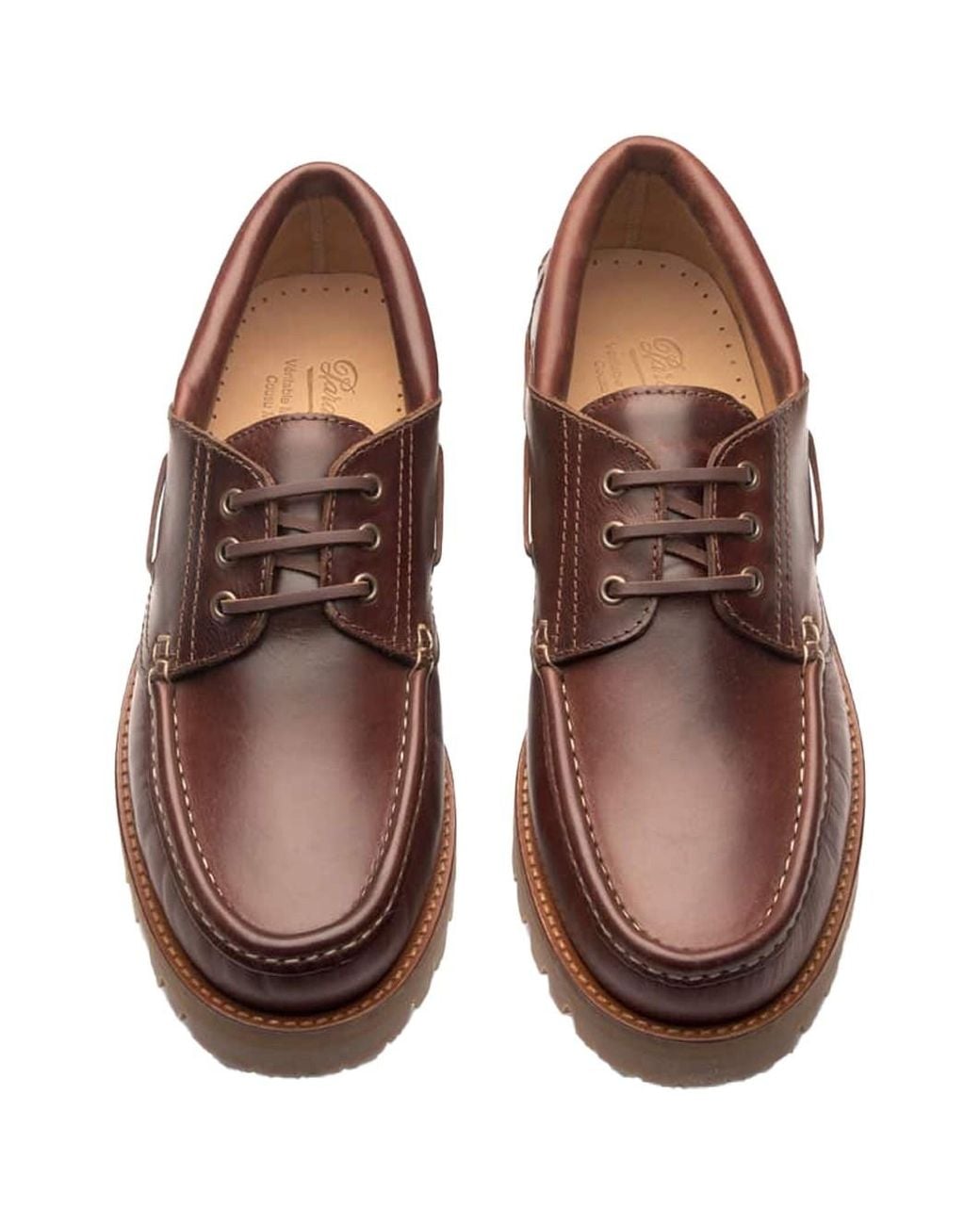Paraboot Brown Briac Derby Shoes With Rubber Sole for men