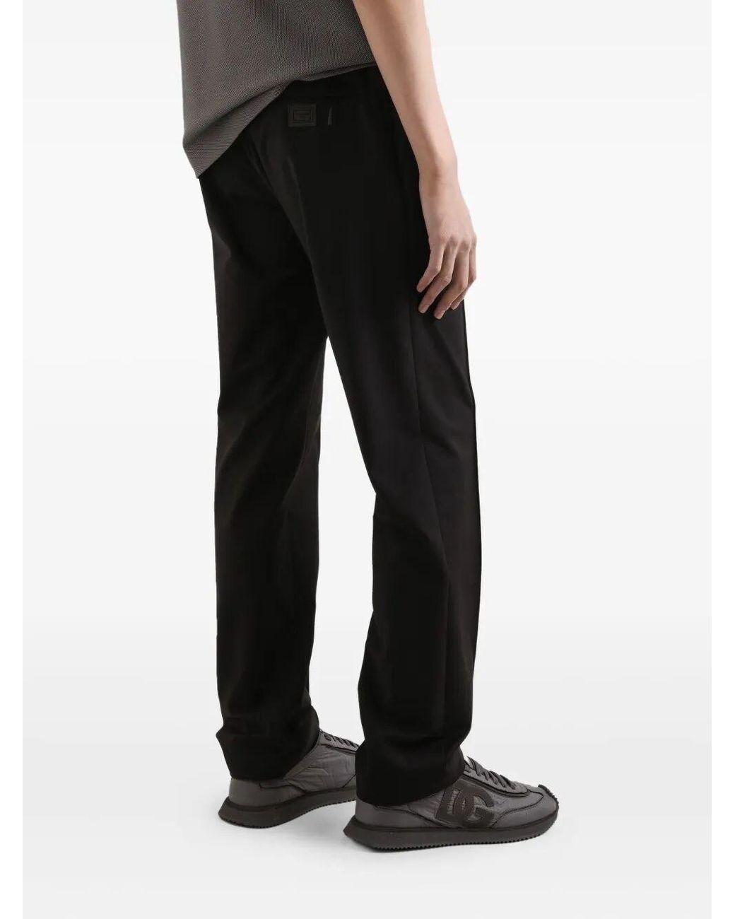 Dolce & Gabbana Black Dolce & Gabbana Drawstring Waist Trousers for men